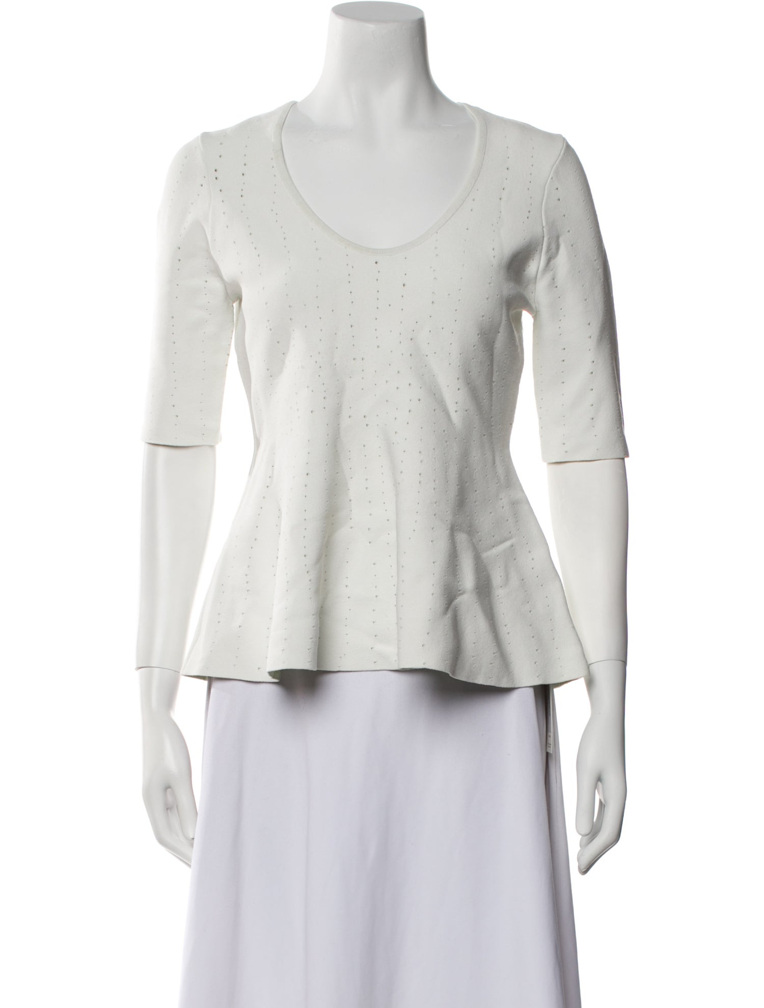 Proenza Schouler Scoop Neck Three-Quarter Sleeve Top