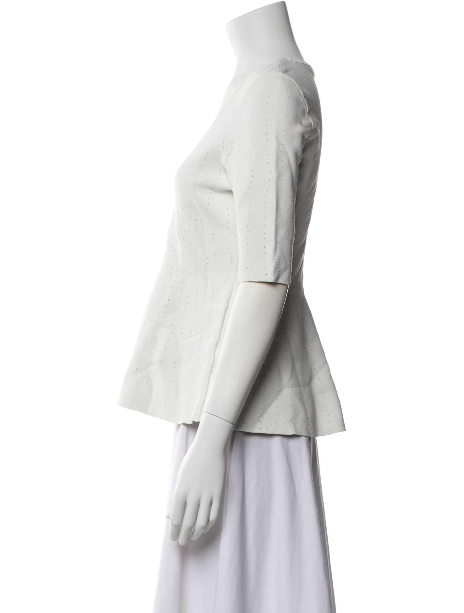 Proenza Schouler Scoop Neck Three-Quarter Sleeve Top