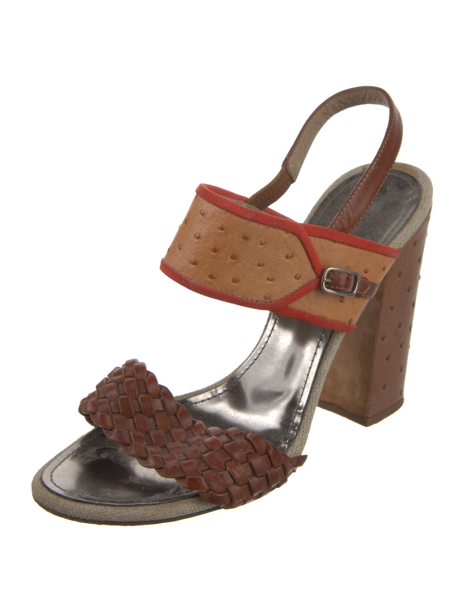 Proenza Schouler Leather Polka Dot Print Slingback Sandals