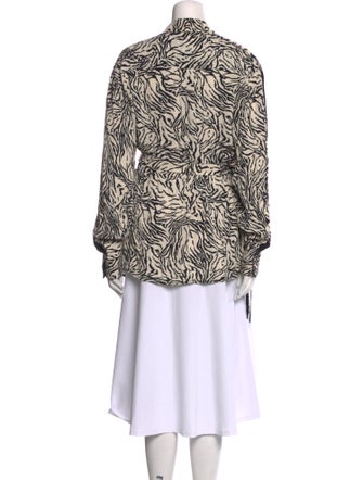 Proenza Schouler Printed Long Sleeve Button-Up Top