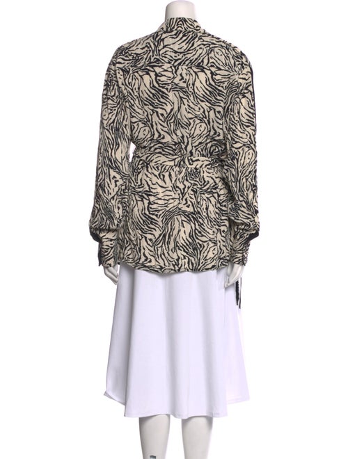 Proenza Schouler Printed Long Sleeve Button-Up Top