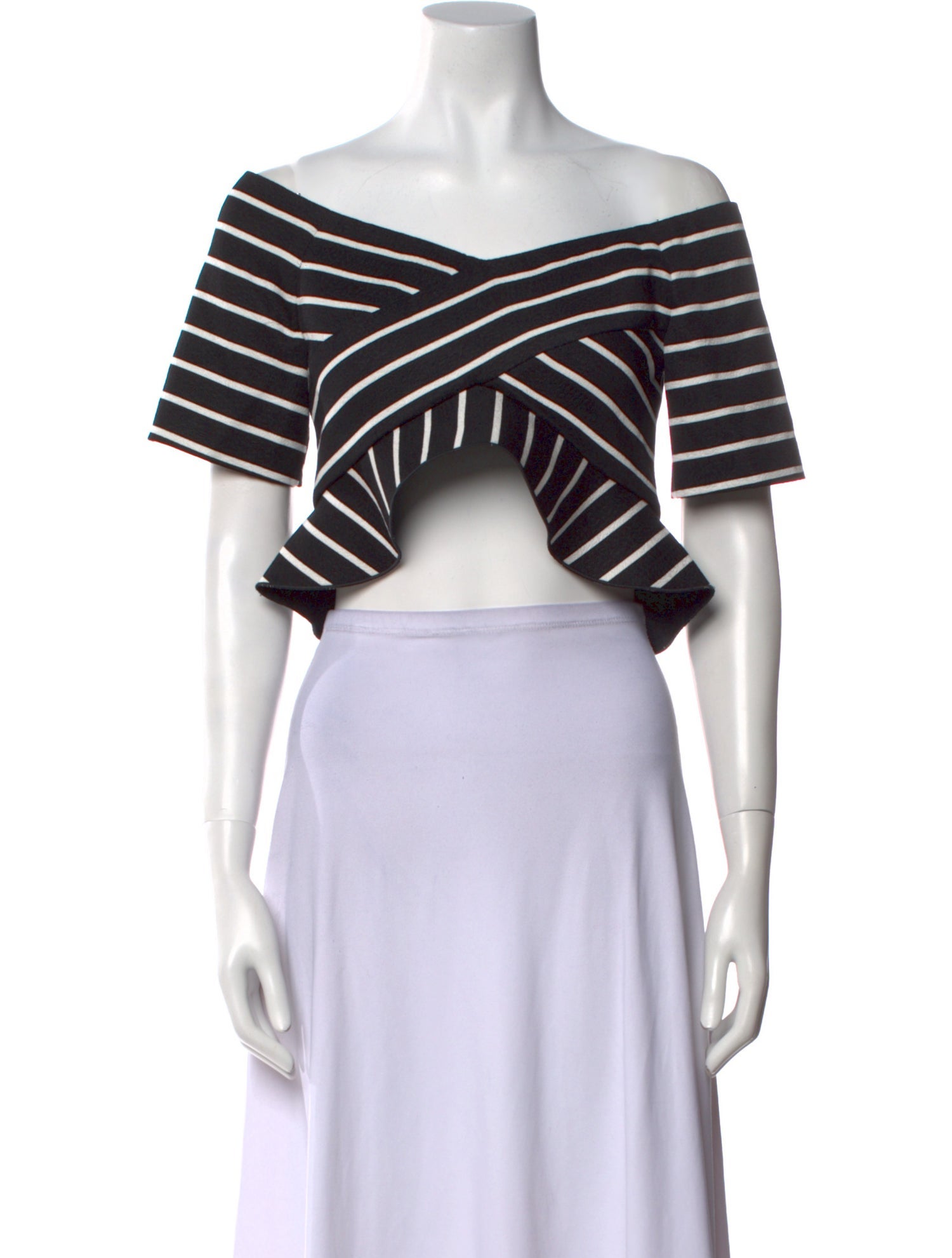 Proenza Schouler Striped Off-The-Shoulder Crop Top