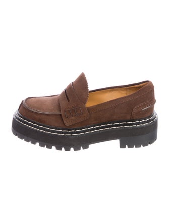Proenza Schouler Suede Scalloped Accent Loafers