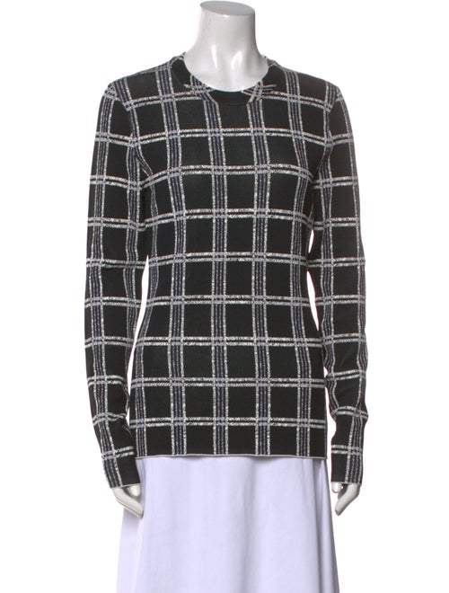 Proenza Schouler Plaid Print Crew Neck Top