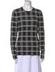 Proenza Schouler Plaid Print Crew Neck Top