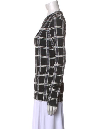Proenza Schouler Plaid Print Crew Neck Top