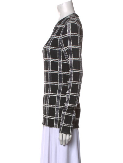 Proenza Schouler Plaid Print Crew Neck Top