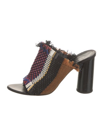 Proenza Schouler Striped Fringe Trim Accent Slides