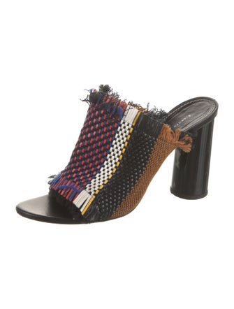 Proenza Schouler Striped Fringe Trim Accent Slides