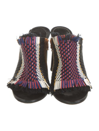 Proenza Schouler Striped Fringe Trim Accent Slides