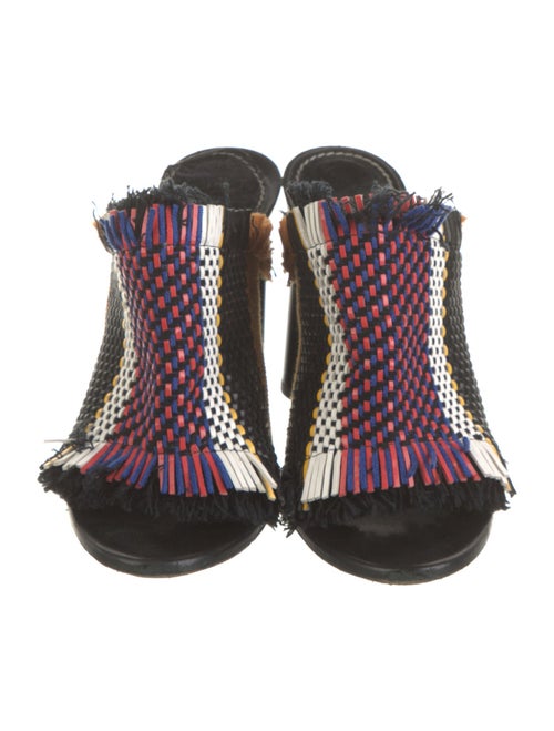 Proenza Schouler Striped Fringe Trim Accent Slides