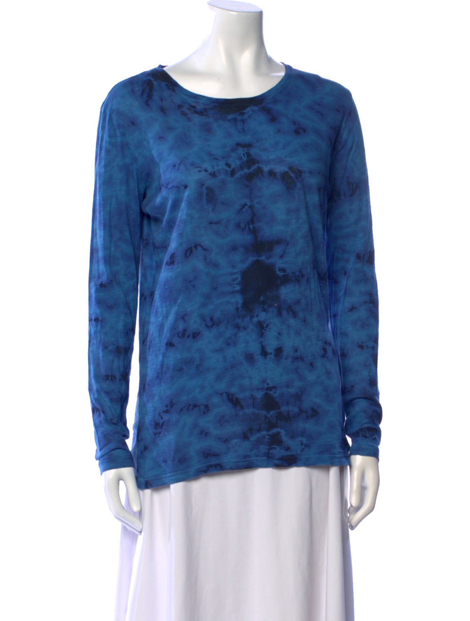 Proenza Schouler Tie-Dye Print Scoop Neck Top