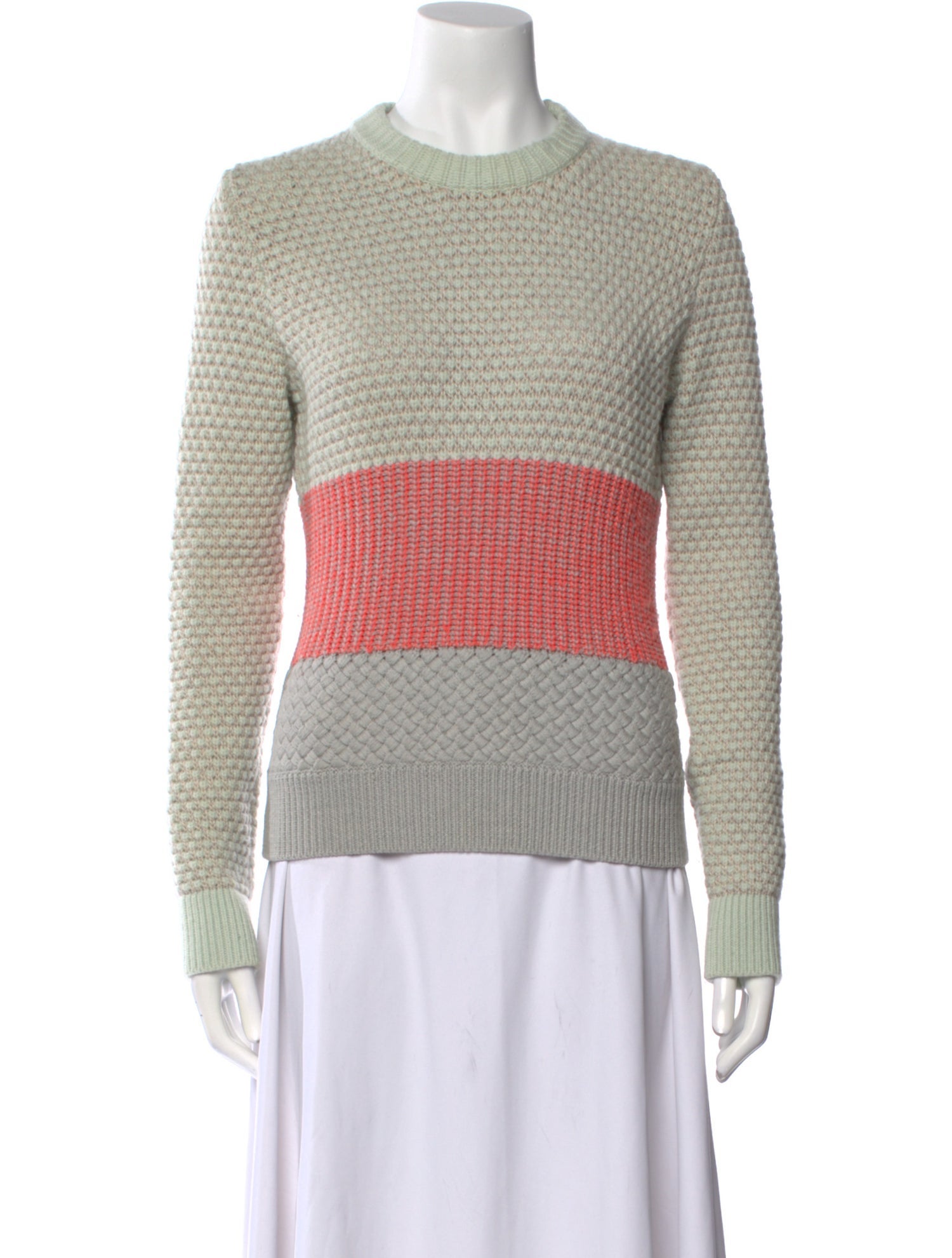 Proenza Schouler Wool Colorblock Pattern Sweater