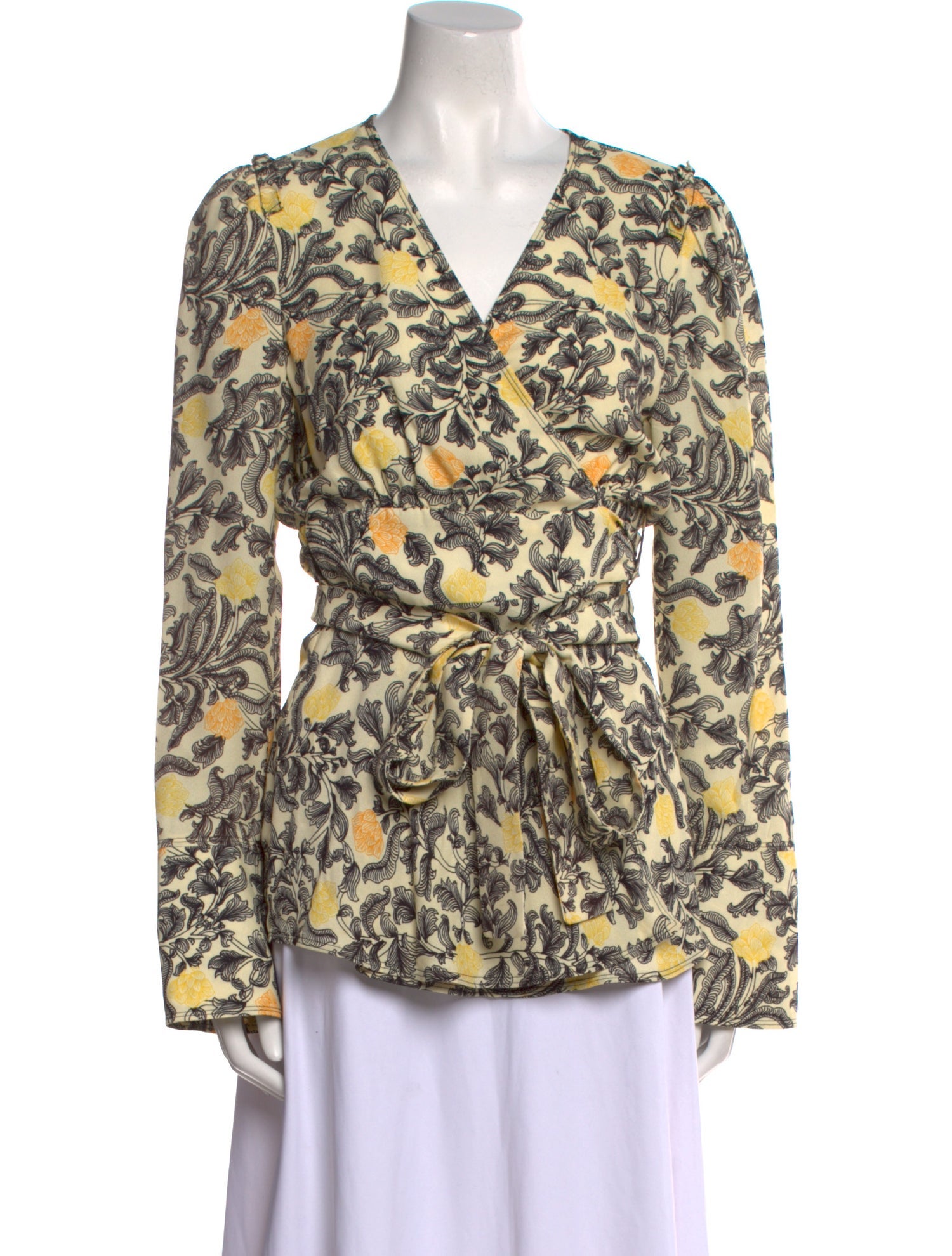 Proenza Schouler Floral Print V-Neck Blouse