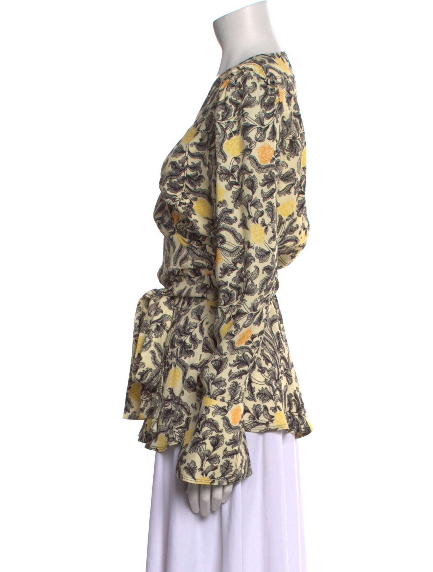 Proenza Schouler Floral Print V-Neck Blouse