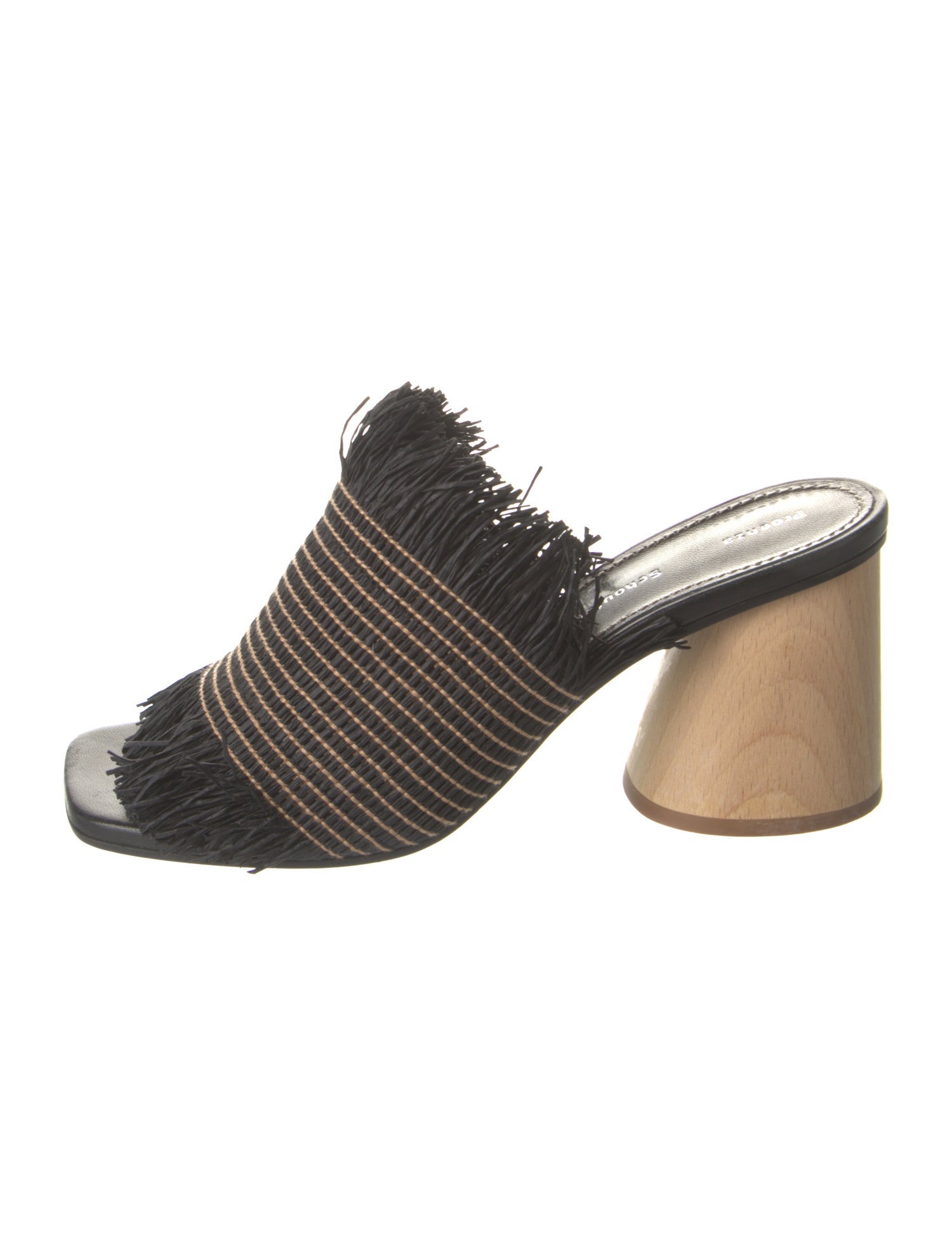 Proenza Schouler Straw Fringe Trim Accent Slides