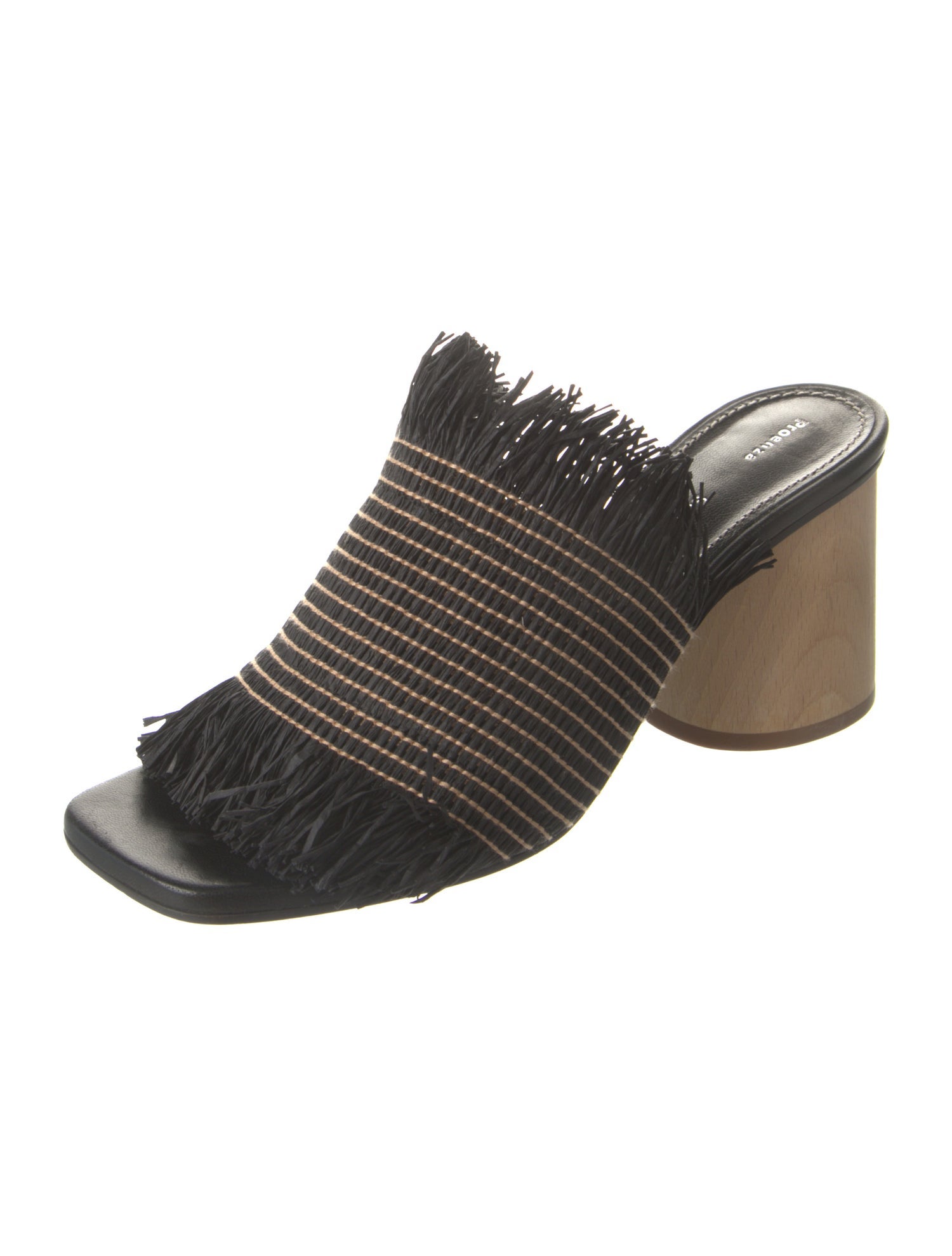 Proenza Schouler Straw Fringe Trim Accent Slides
