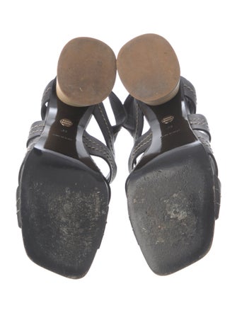 Proenza Schouler Leather Colorblock Pattern Slingback Sandals