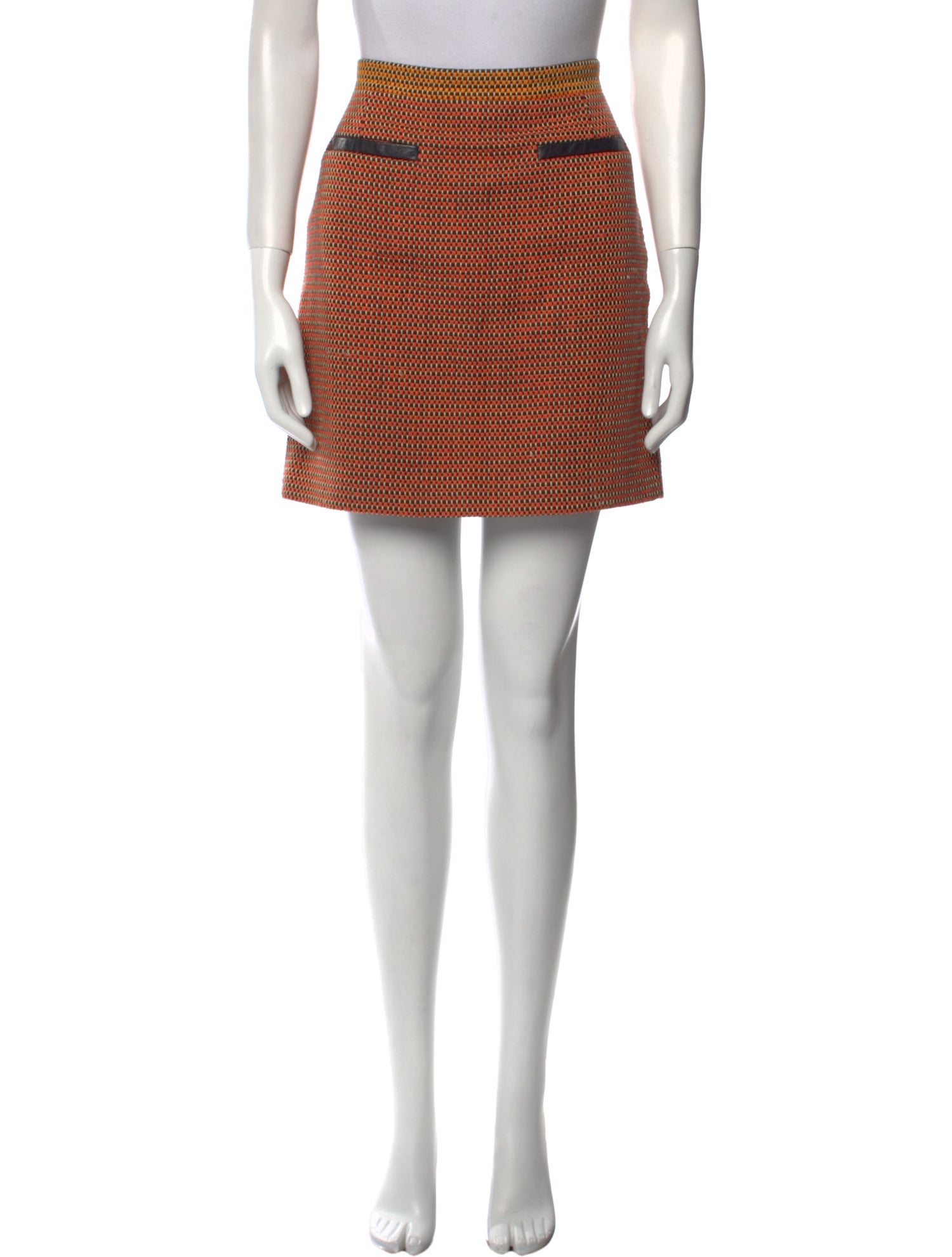 Proenza Schouler Leather Trim Embellishment Mini Skirt