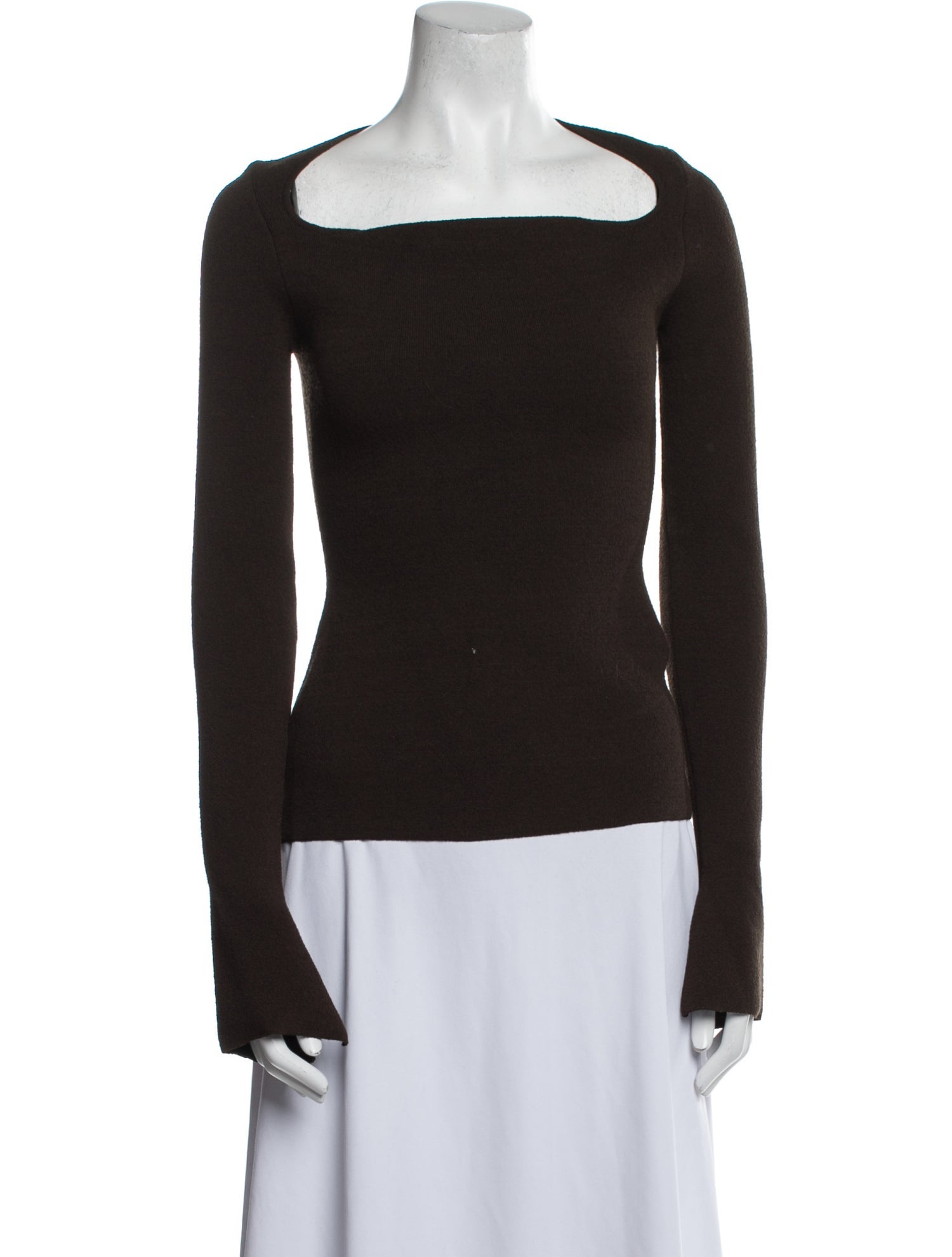 Proenza Schouler Square Neckline Long Sleeve Top