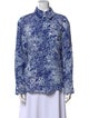 Proenza Schouler Printed Mock Neck Button-Up Top
