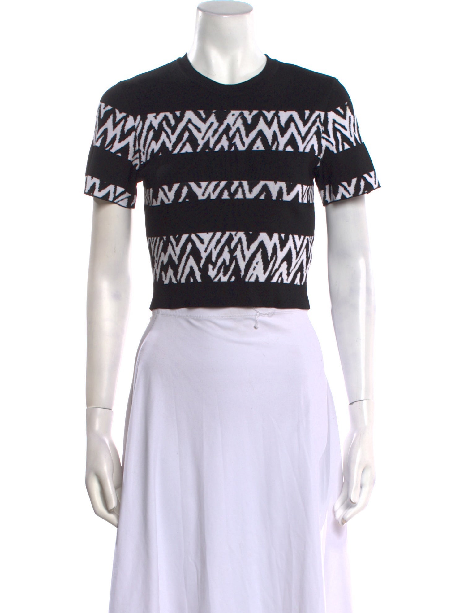 Proenza Schouler Printed Crew Neck Crop Top