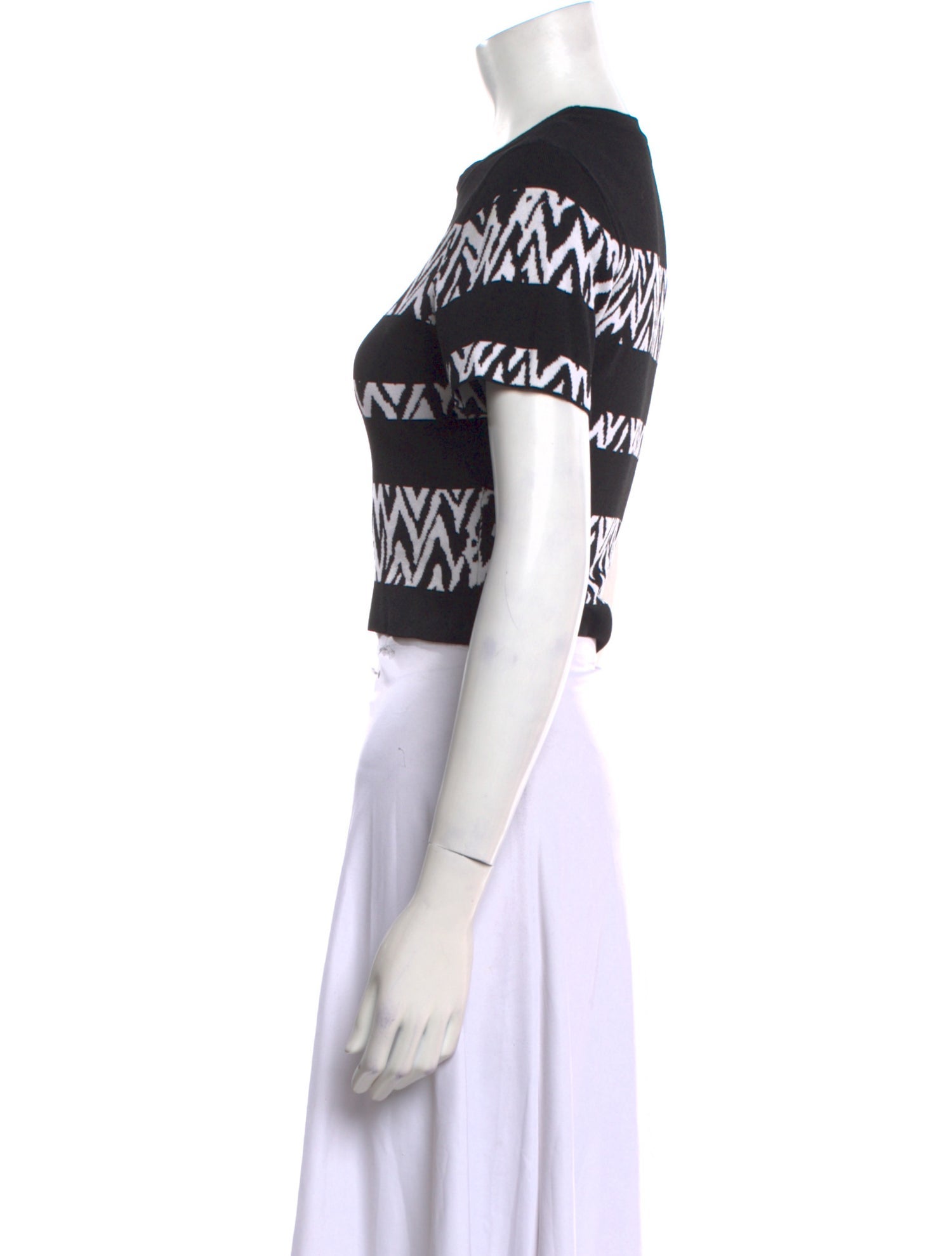 Proenza Schouler Printed Crew Neck Crop Top