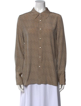 Proenza Schouler Silk Printed Button-Up Top