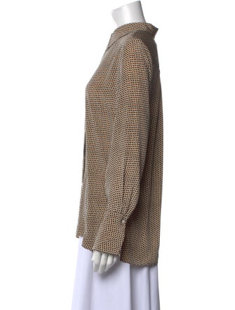 Proenza Schouler Silk Printed Button-Up Top