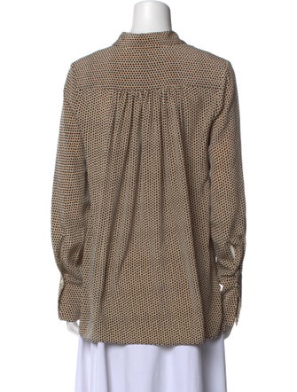 Proenza Schouler Silk Printed Button-Up Top