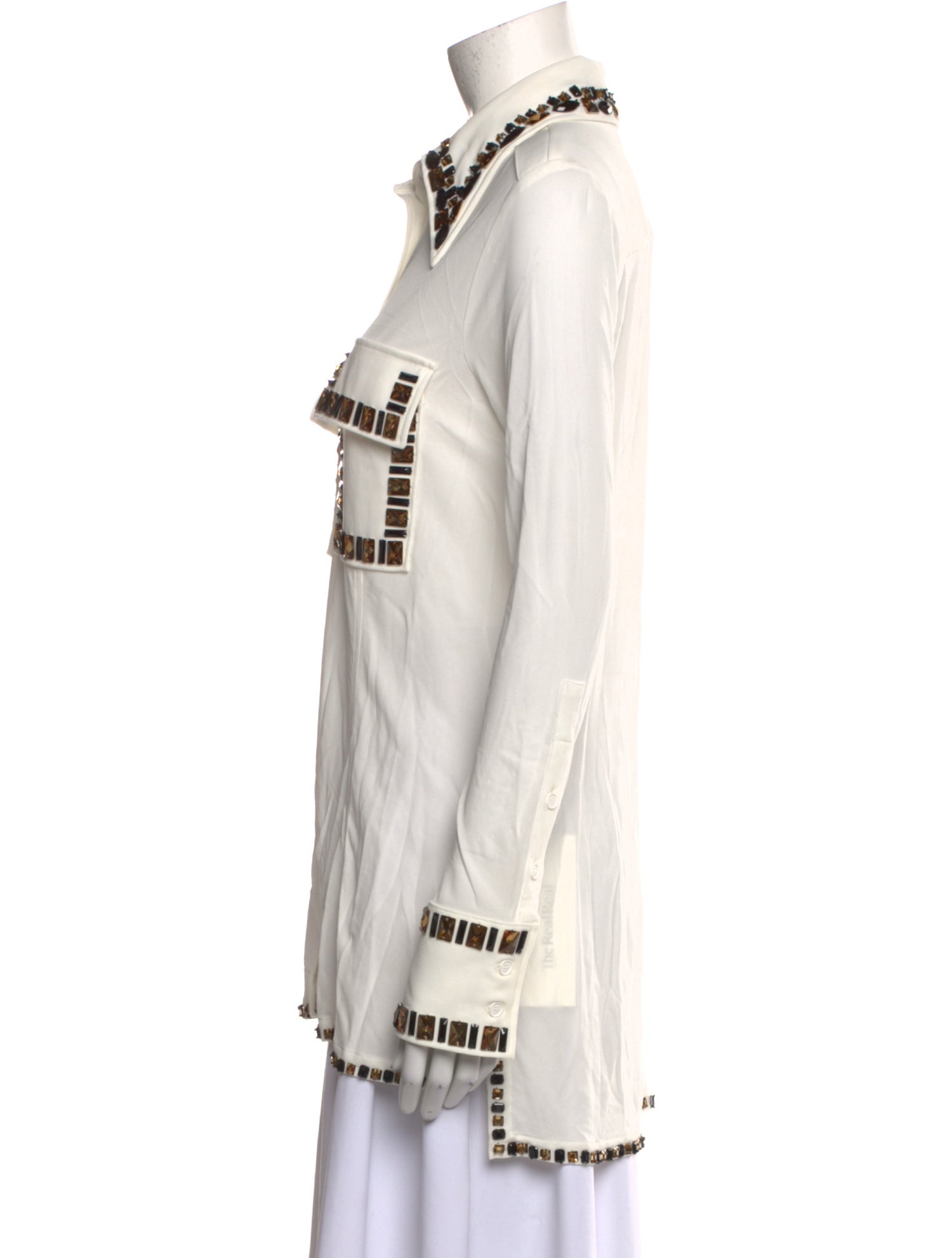 Proenza Schouler Graphic Print Long Sleeve Button-Up Top