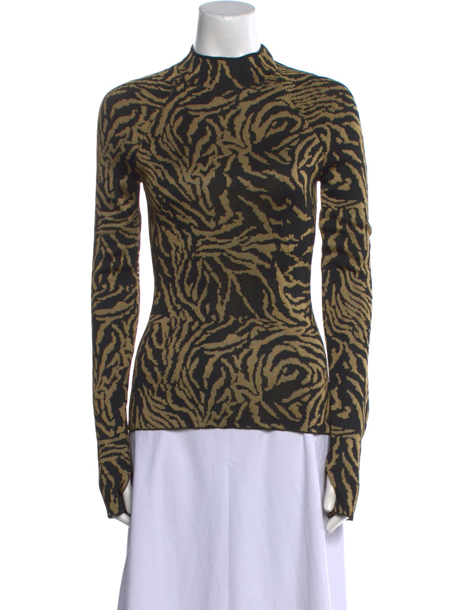 Proenza Schouler Animal Print Mock Neck Top w/ Tags