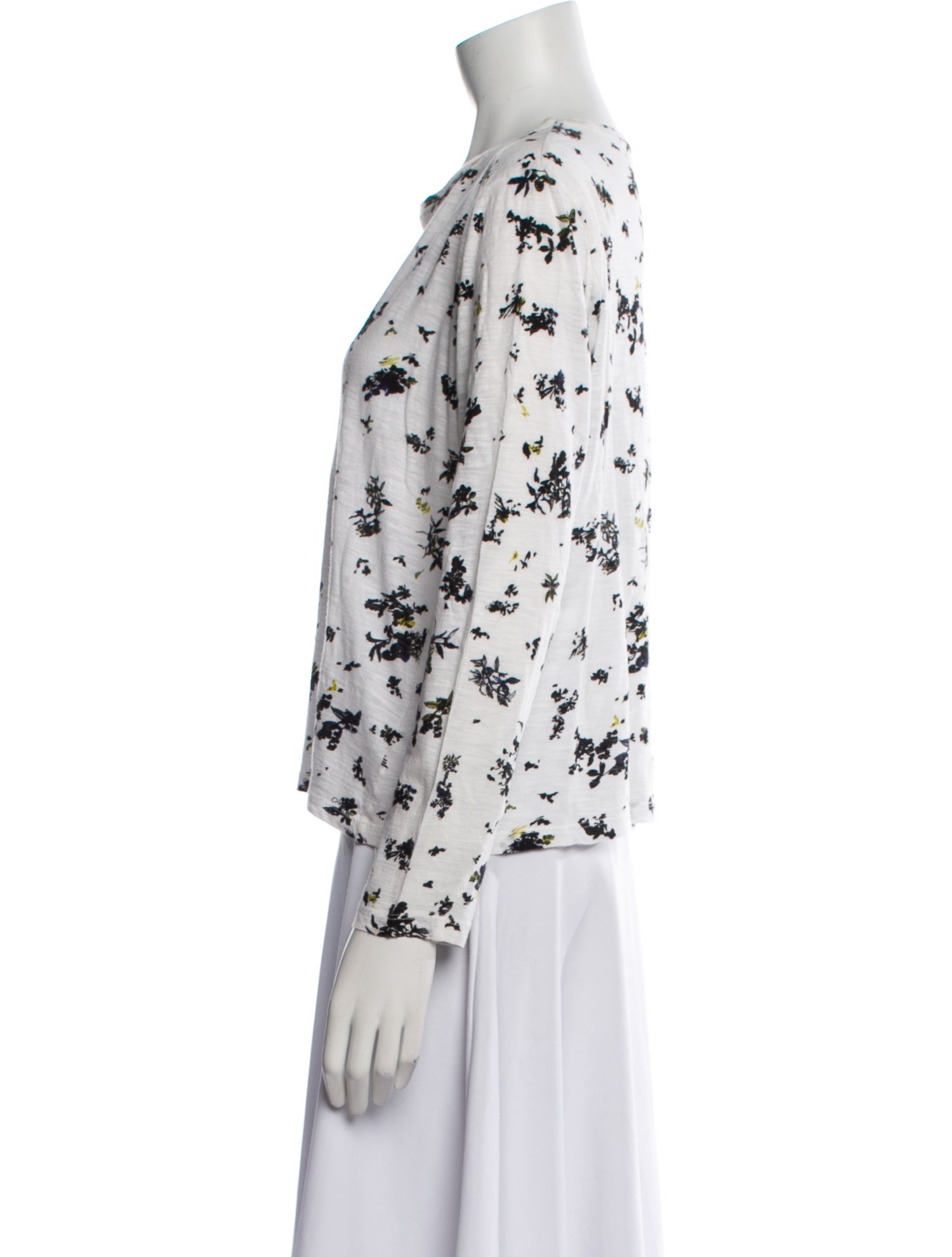 Proenza Schouler Floral Print Crew Neck Blouse
