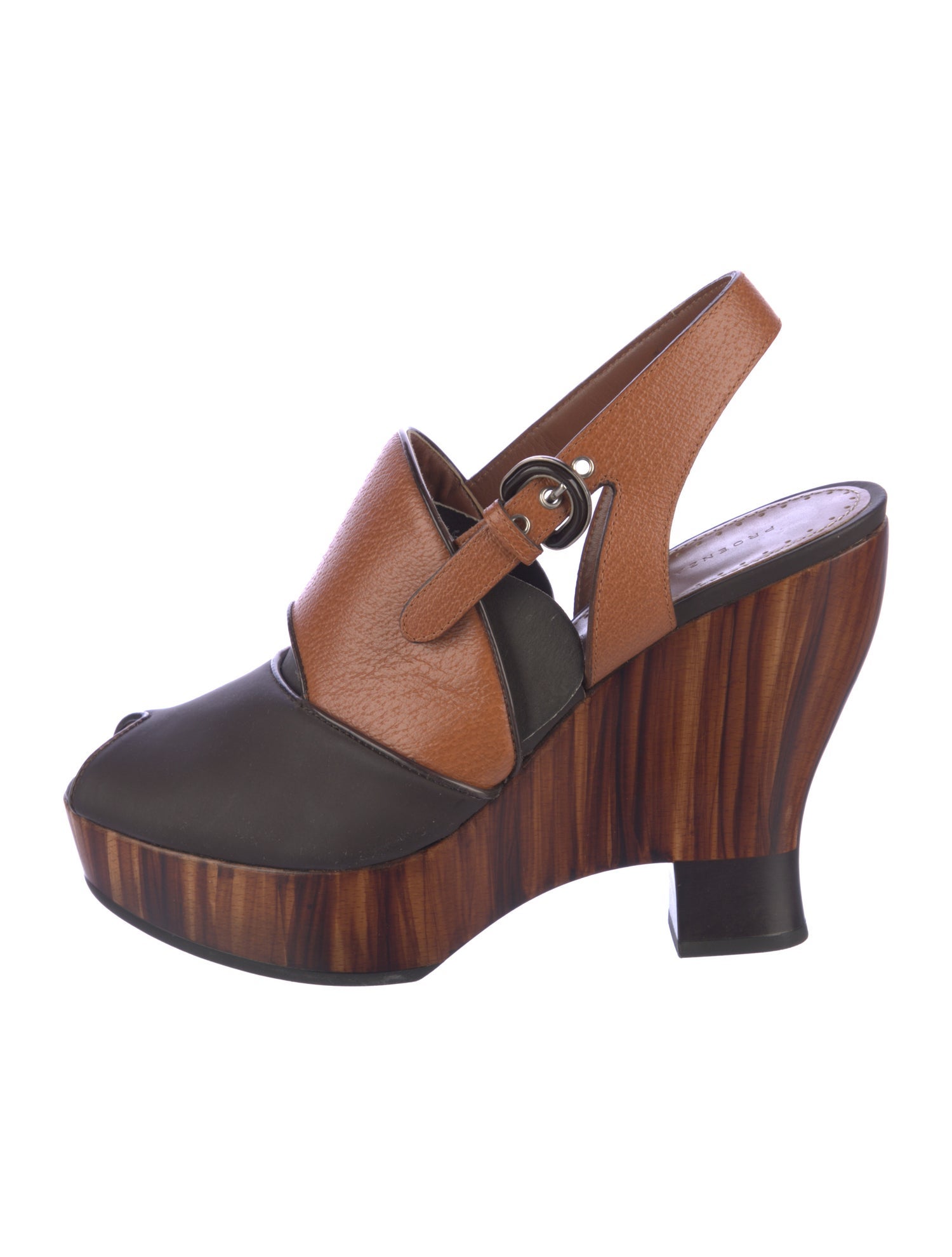 Proenza Schouler Leather Colorblock Pattern Slingback Pumps