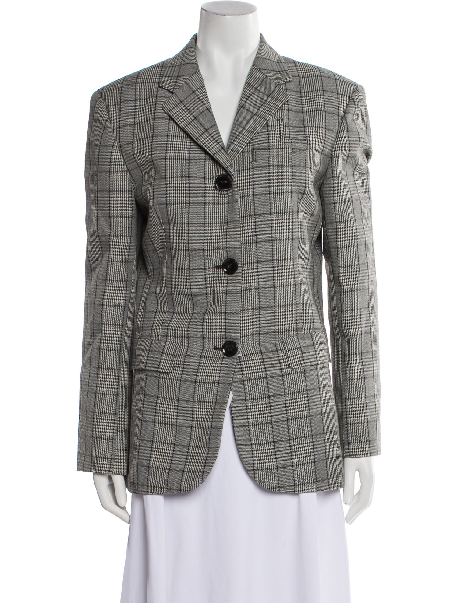 Proenza Schouler Wool Plaid Print Blazer