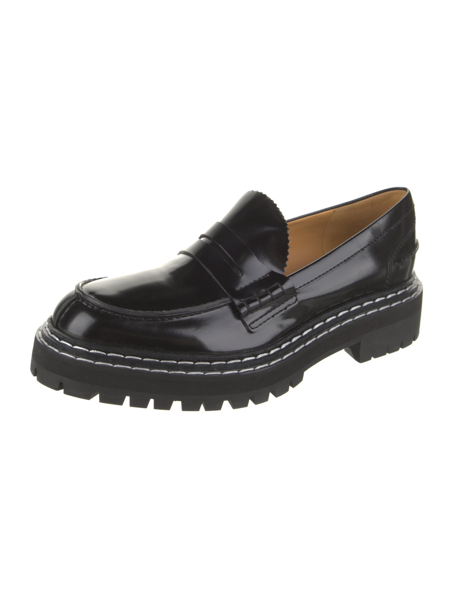 Proenza Schouler Leather Scalloped Accent Loafers