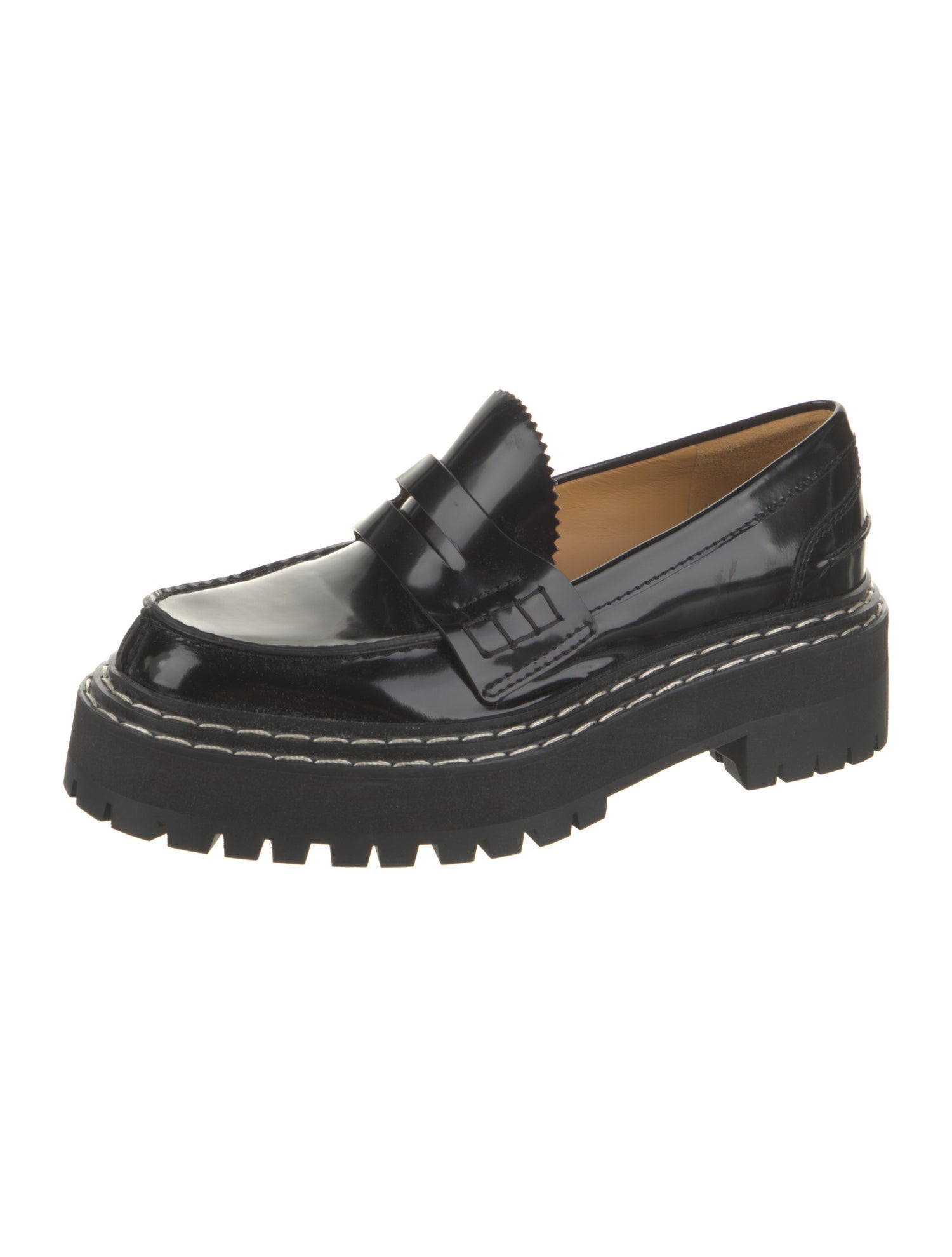 Proenza Schouler Leather Scalloped Accent Loafers
