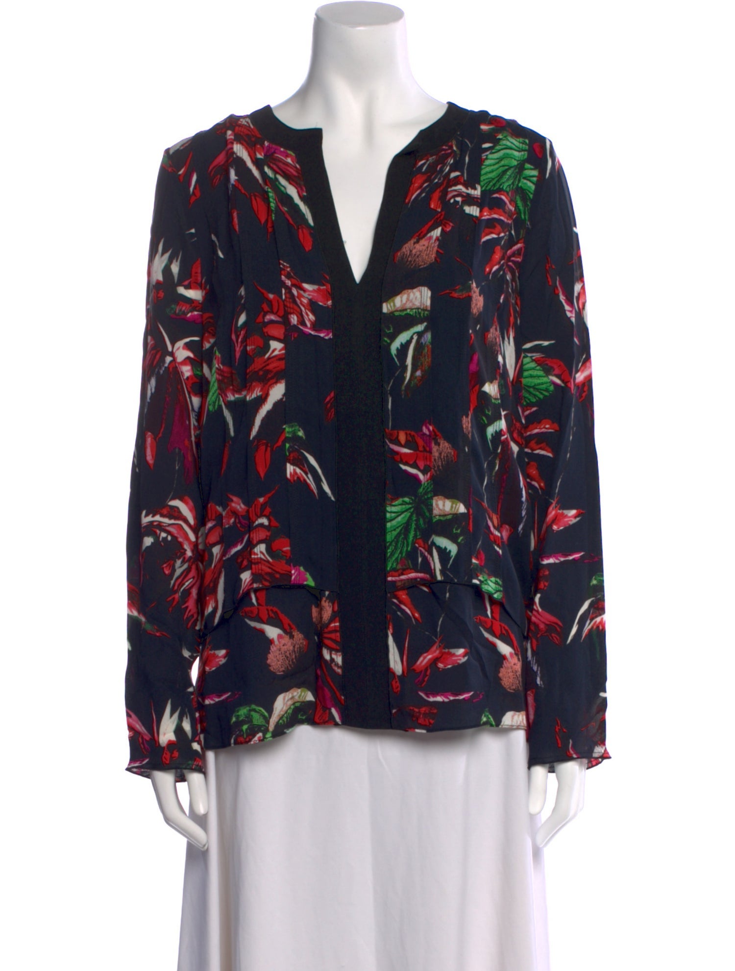 Proenza Schouler Silk Floral Print Blouse