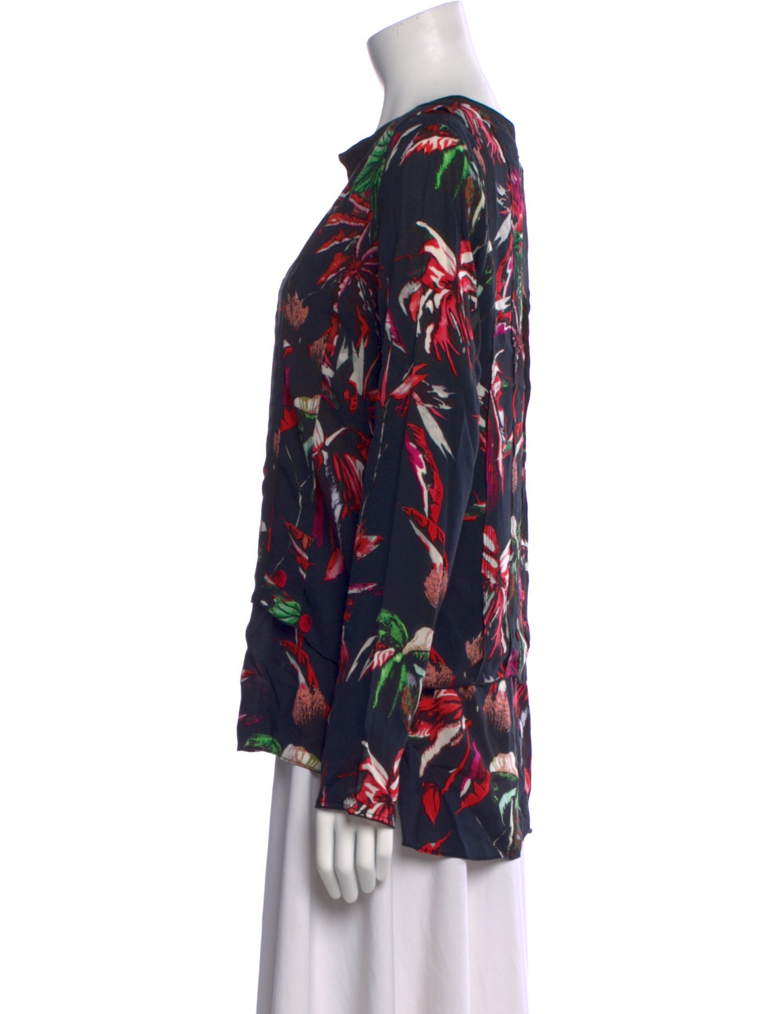 Proenza Schouler Silk Floral Print Blouse