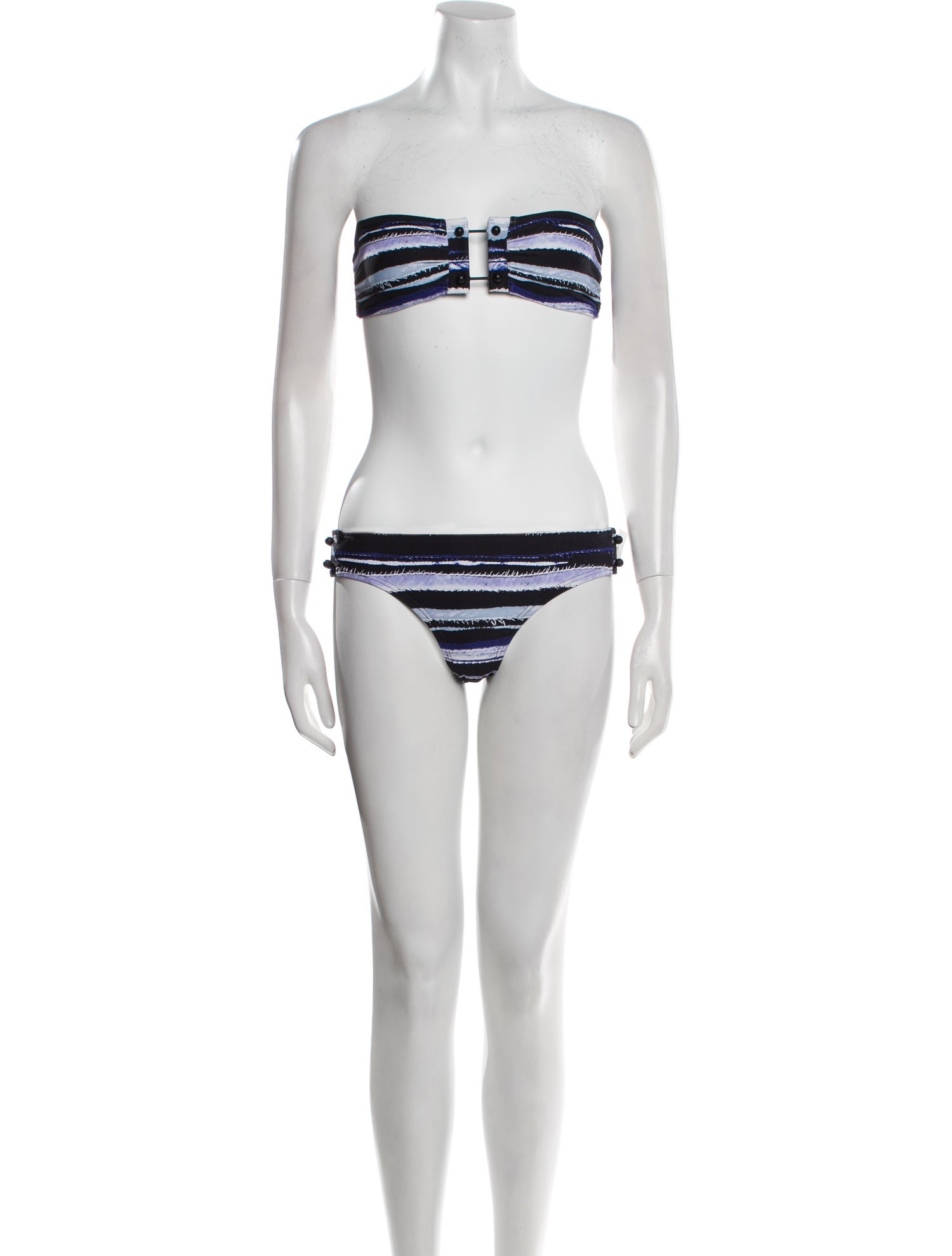Proenza Schouler Striped Cutout Accent Bikini