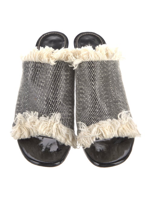 Proenza Schouler Denim Striped Slides