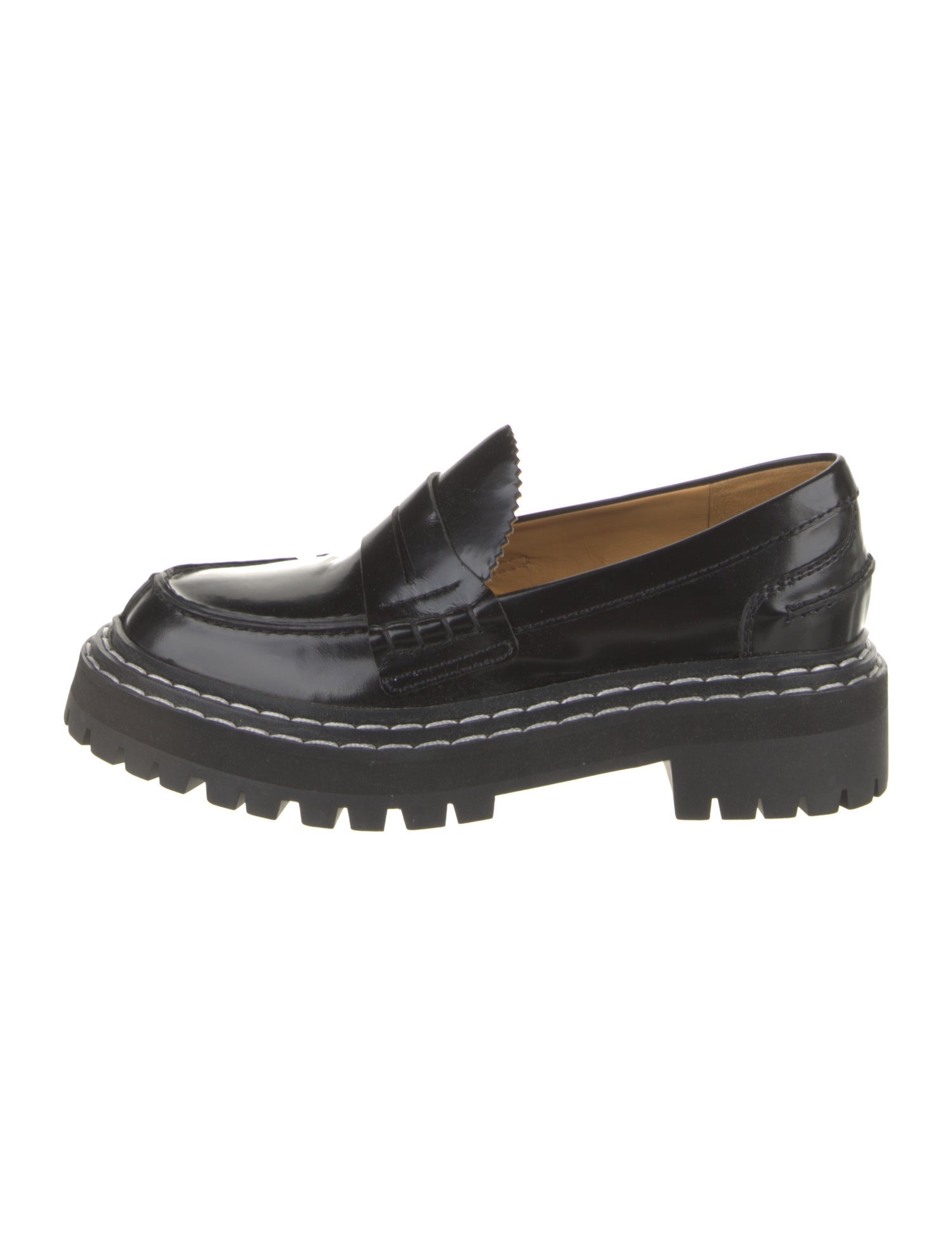 Proenza Schouler Leather Scalloped Accent Loafers