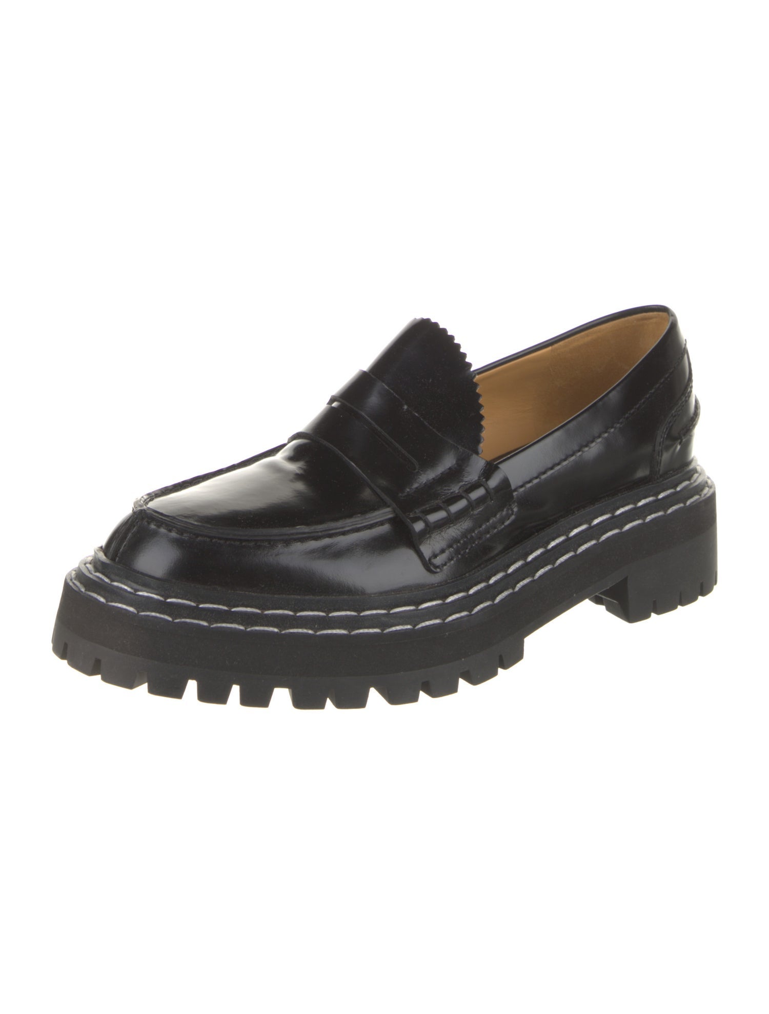 Proenza Schouler Leather Scalloped Accent Loafers