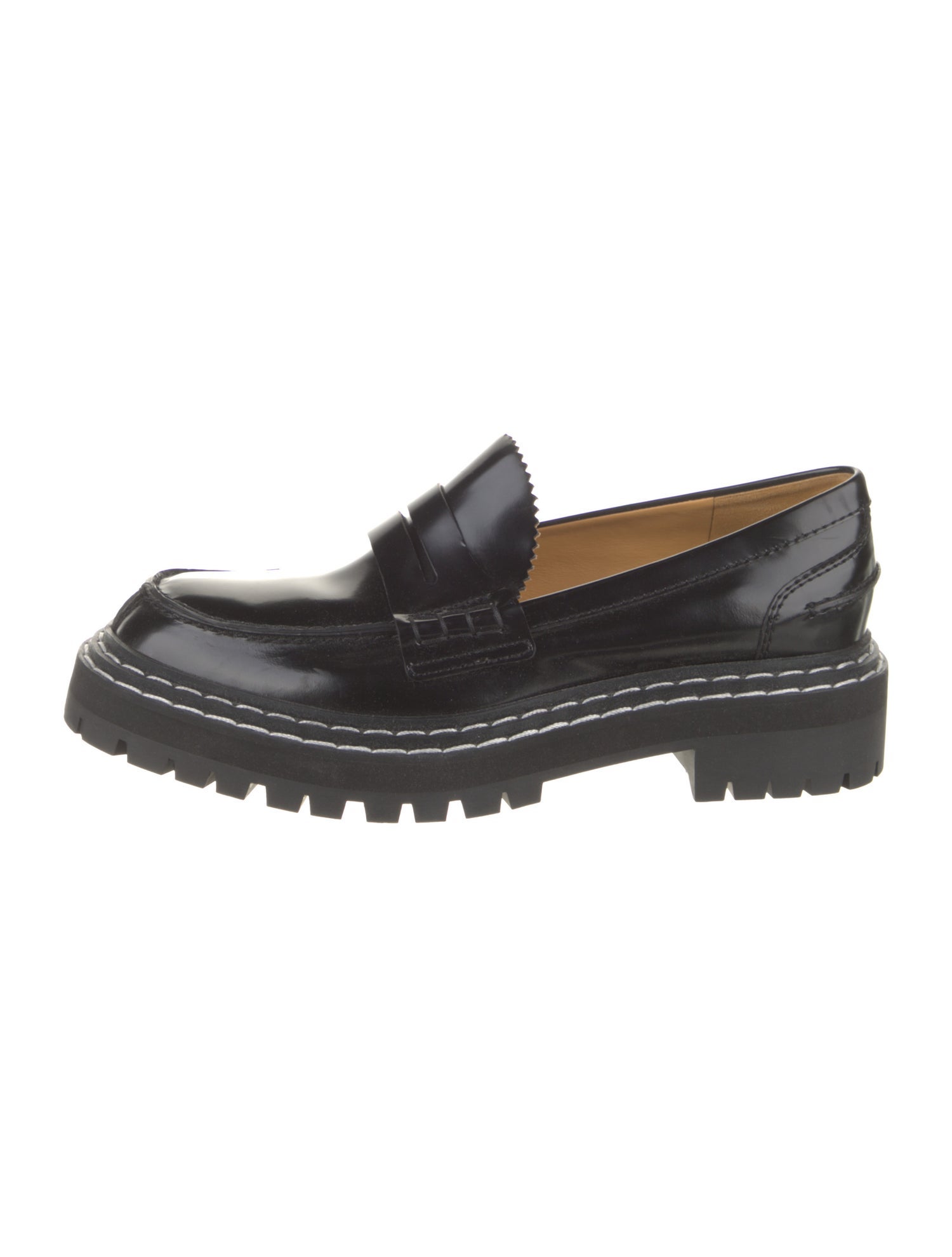 Proenza Schouler Leather Scalloped Accent Loafers