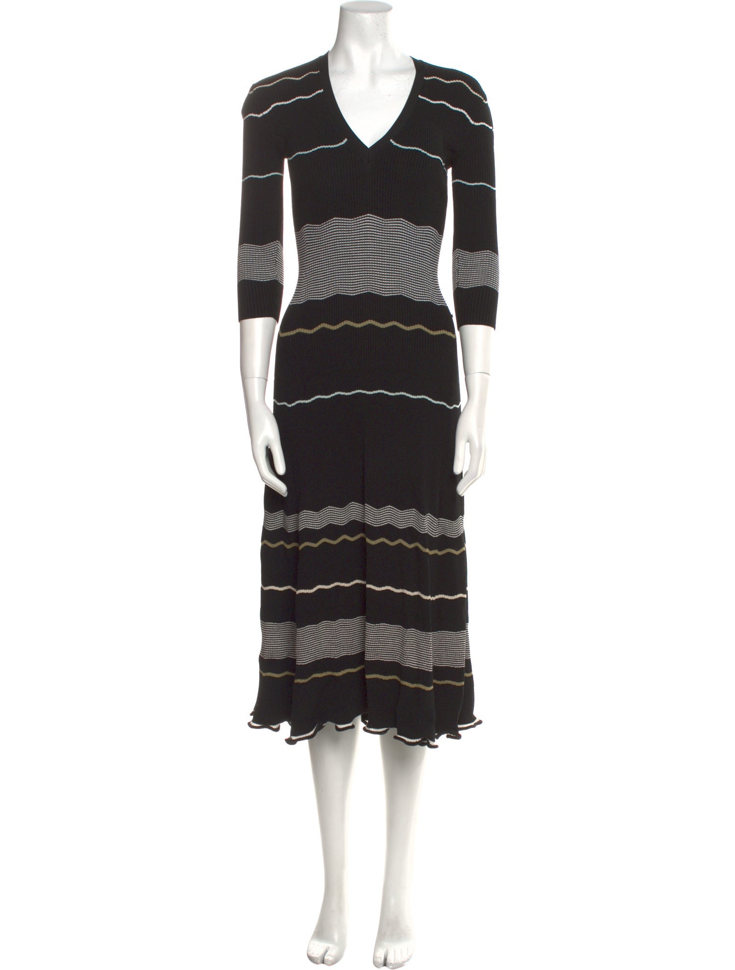 Proenza Schouler Striped Midi Length Dress