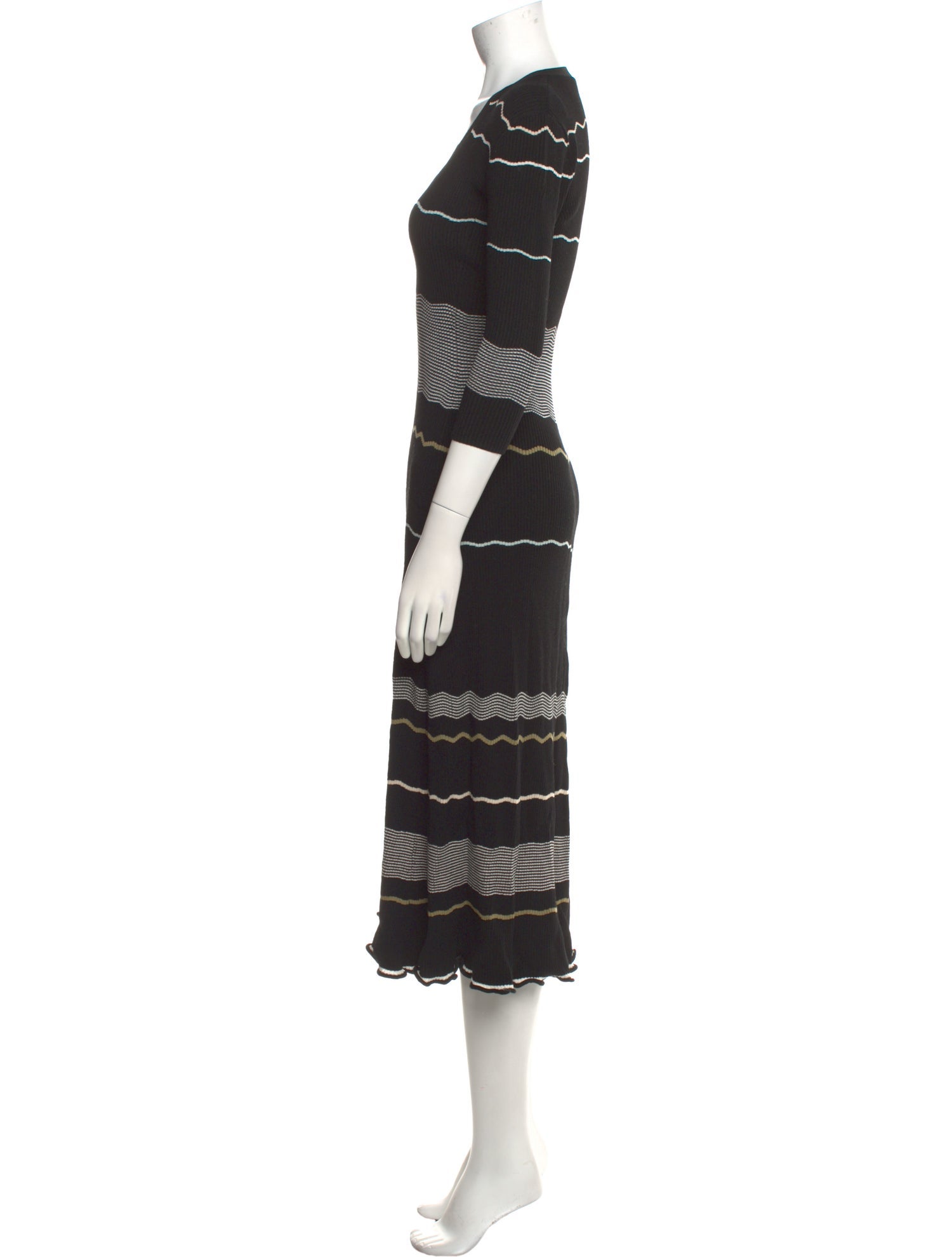Proenza Schouler Striped Midi Length Dress