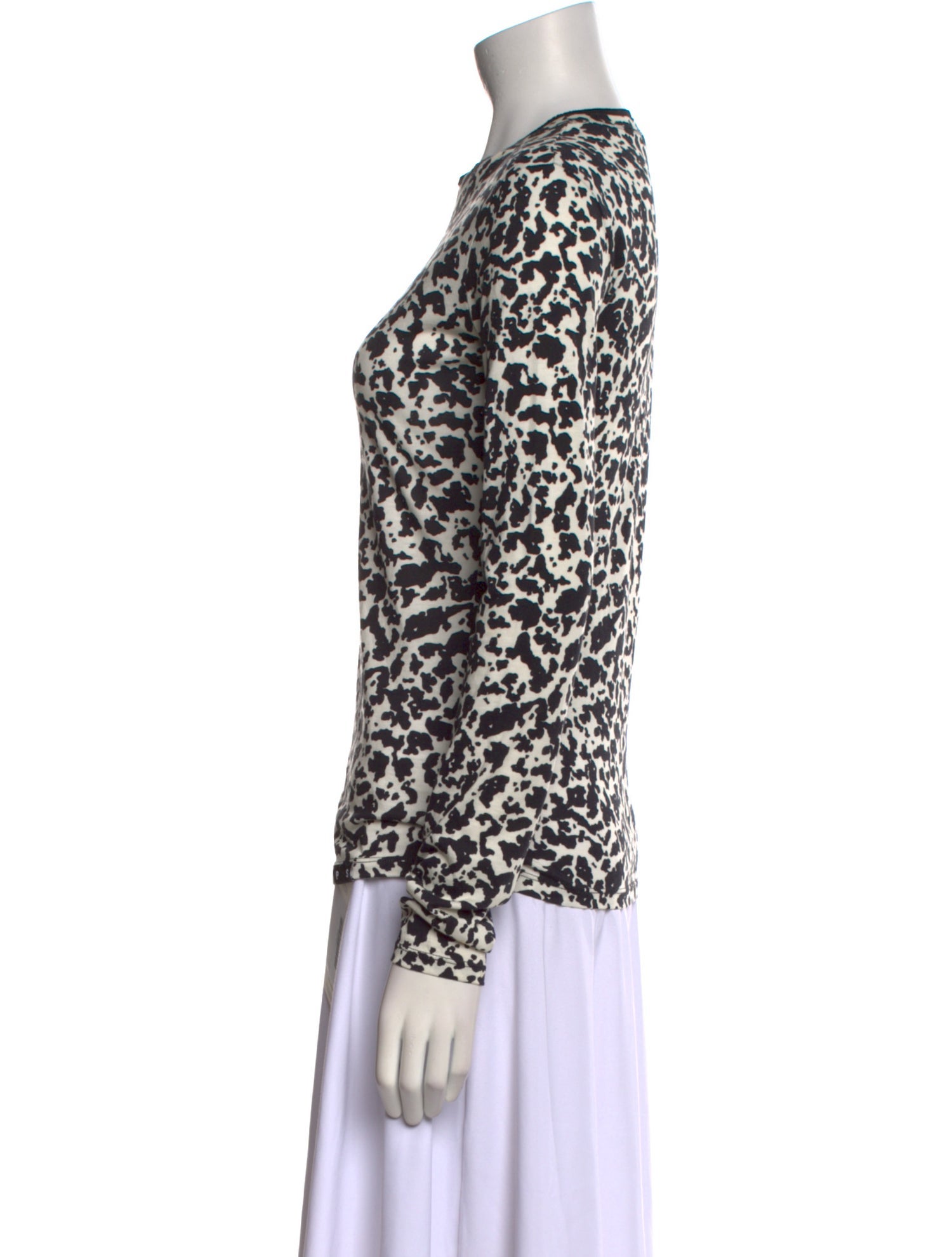 Proenza Schouler Animal Print Crew Neck Top