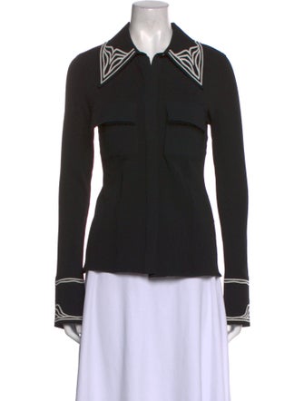 Proenza Schouler Graphic Print Long Sleeve Button-Up Top