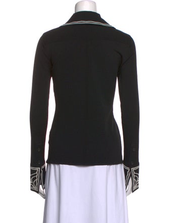 Proenza Schouler Graphic Print Long Sleeve Button-Up Top