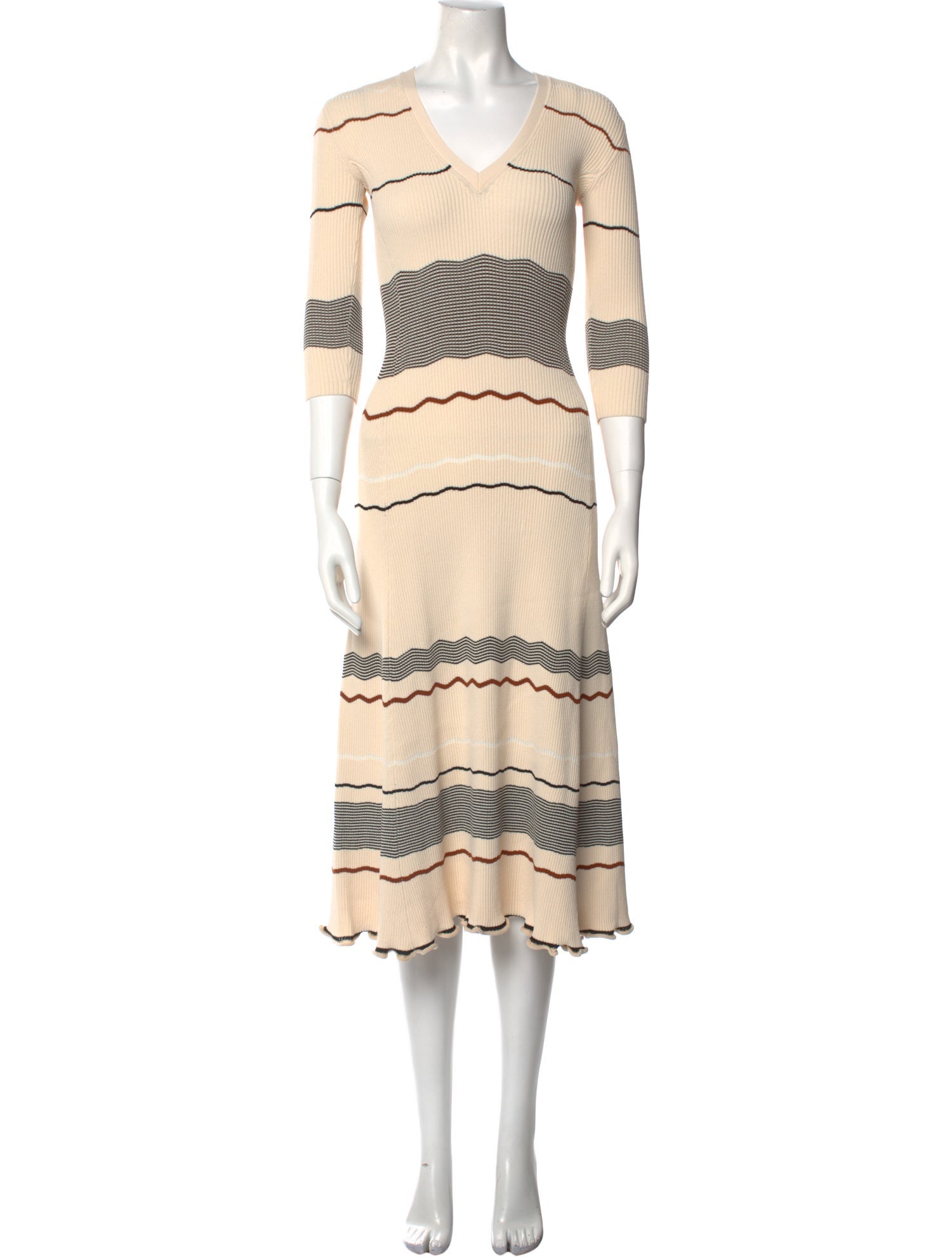 Proenza Schouler Striped Midi Length Dress